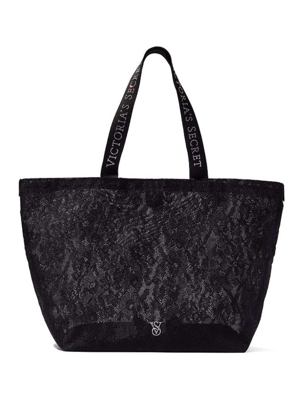 New Black Lace Victoria’s Secret Tote Bag Purse NWT